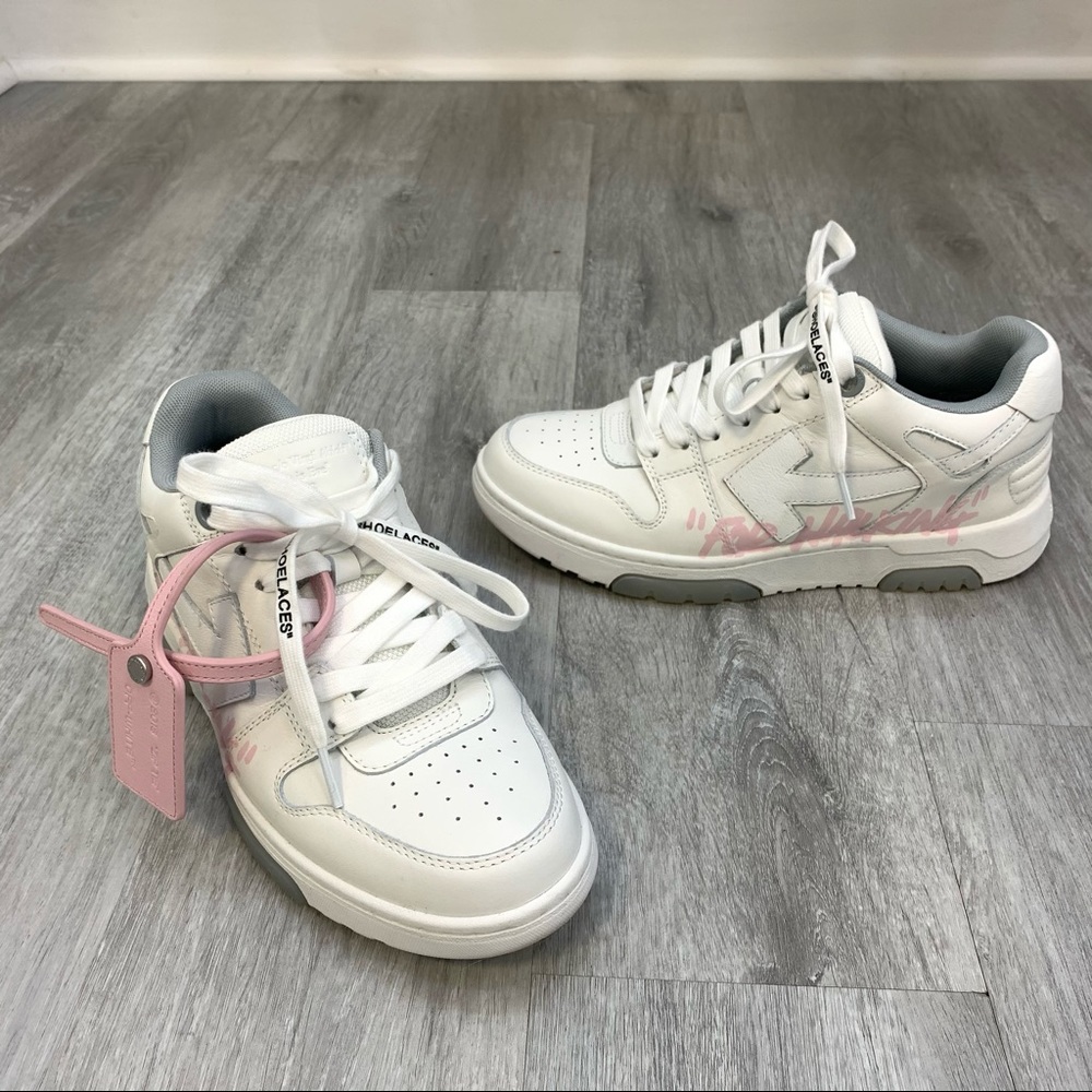 Off-White White Sneakers with Pink Accents
